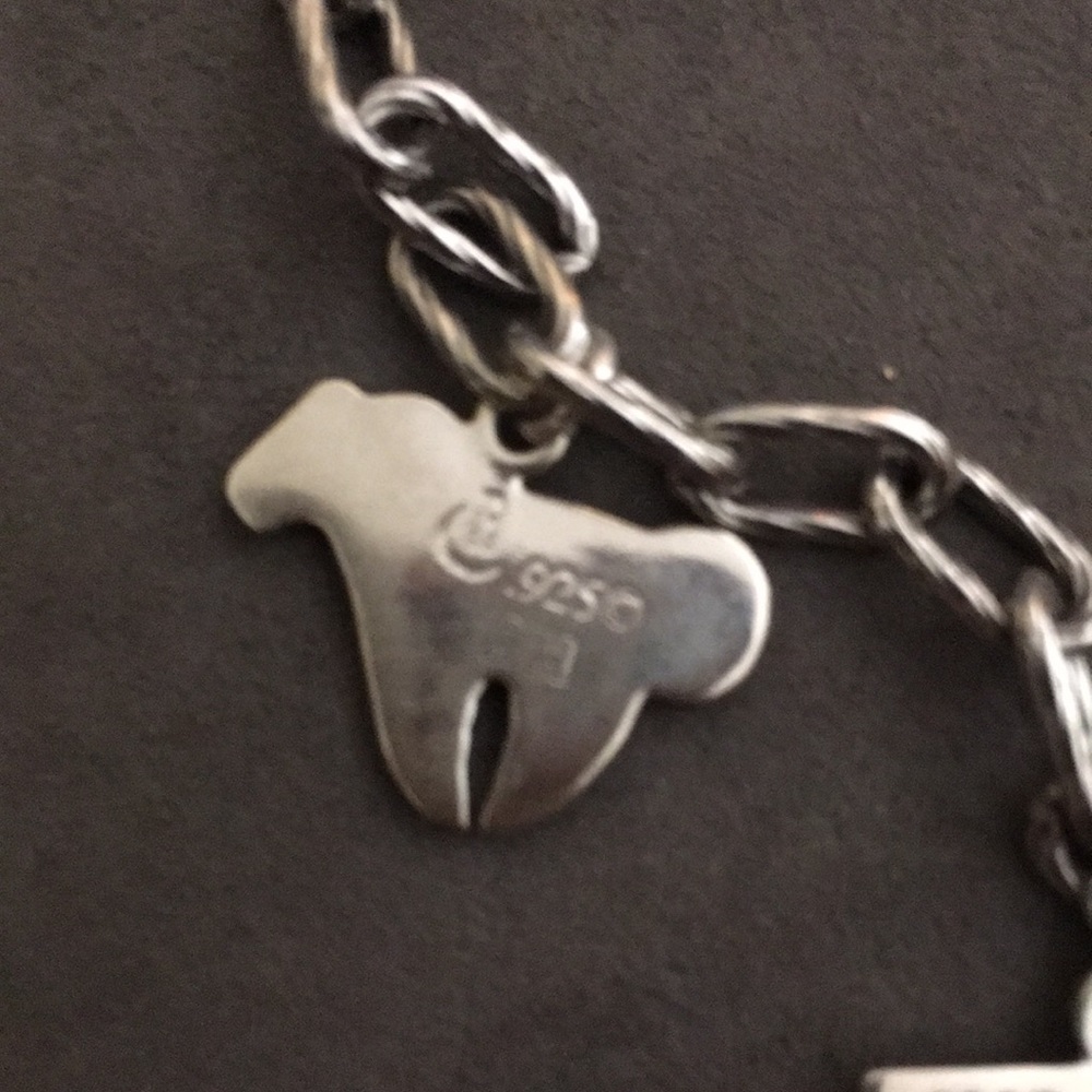 RELIOS 8 inch Sterling silver bracelet  five charms so beautiful C - Picture 7 of 11